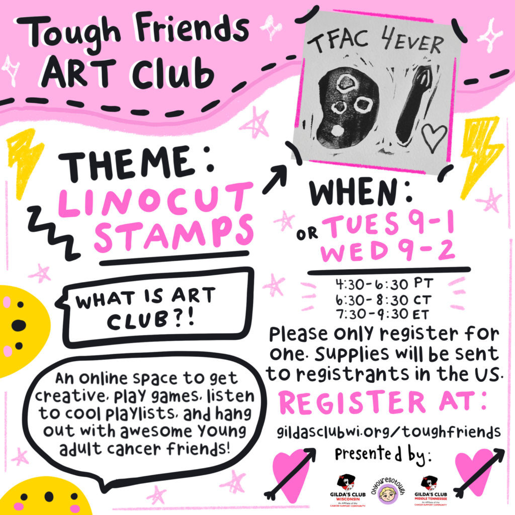 Tough Friends Art Club for Young Adults September 2026 graphic